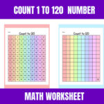 Red Colorful Rainbow Count 1 to 120 - Fun Math Worksheets for Kids