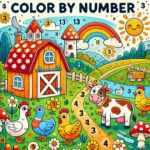 Color by Number: Fun Farm Animals Activity Book