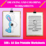 DRAWING AND COLORING WORKSHEETS 500+ A4 Size Printable Worksheets