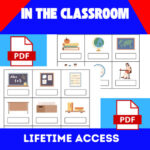 In The Classroom Vocabulary Worksheet In Colorful Illustrative Style