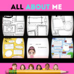 All About Me Back to School Activity - Worksheet holiday Classroom 66 PAGES